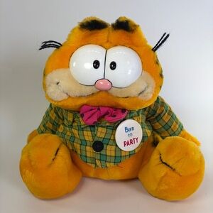 VTG 1981 Dakin Stuffed Plush Garfield Cat‎ - Born to Party NO Lampshade